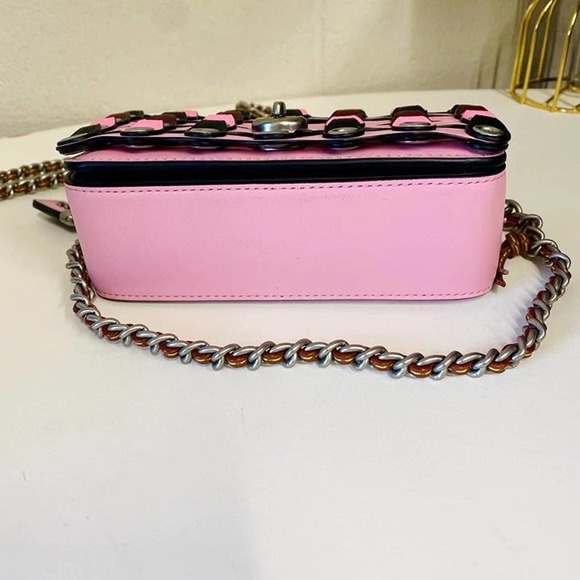 COACH 86832 DINKIER WITH COLORBLOCK COACH LINK IN PETAL/LIGHT ANTIQUE NICKEL - Picture 6 of 9